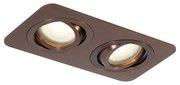 Faretto da incasso rotondo bronzo scuro GU10 50mm orientabile e inclinabile IP44 2 luci - Alberto