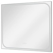 Specchio con illuminazione integrata bagno rettangolare SENSEA L 90 x H 80 x P 3 cm grigio / argento