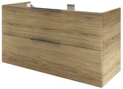 Mobile da bagno sospeso sotto lavabo L 120 x H 64 x P 48 cm rovere lucido, 2 cassetti SENSEA Neo Frame