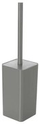 Porta scopino wc grigio completo di scopino con setole morbide Star