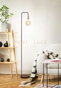 Piantana in metallo verniciato nero opaco + ottone invecchiato vect...