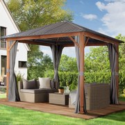 TOOLPORT Gazebo da giardino Forest Superior loft grigio, 3x3 m look rovere - (300184)