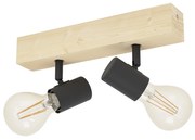 Spot Minimal Townshend 3 Legno Marrone 2 Luci E27 60W