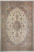 Kashan Tappeto 200x310 Beige (Iran) Annodato A Mano