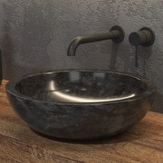 Kamalu - lavabo bango in marmo nero 40cm  litos-en40