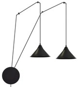 Lampadario a sospensione con filo ABRAMO 2xE27/15W/230V nero