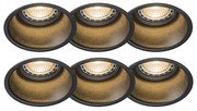 Set di 6 faretti da incasso moderni neri - Dept