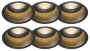 Set di 6 faretti da incasso moderni neri - Dept