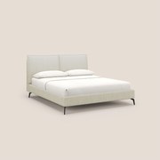 Cloe letto imbottito con piedi in metallo sfoderabile in tessuto fiammato impermeabile T06 panna