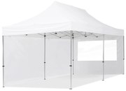 TOOLPORT 3x6m gazebo pieghevole con laterali (finestre panoramiche), ECONOMY alluminio, bianco - (59033)