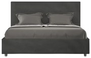 Letto contenitore da 160x190 in microfibra grigio Mika