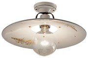 Plafoniera Classica Bologna Metallo E Ceramica Nero Sfumato Rame 30Cm 1 Luce E27