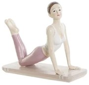 Statua Decorativa DKD Home Decor Rosa Yoga Scandi 16 x 6 x 13 cm