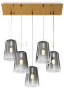 Sospensione ottone sat. rettangolare 5 luci cromo 1164os-s5 r-cr