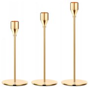 Set da 3 portacandele dorati