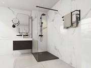 Piatto per doccia da posare o da incasso 120 x 90 cm in Resina Nero - MIRNOSA