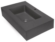 Lavabo Sospeso 60x46 Cm Lullaby "Giada" Effetto Liscio Antracite Opaco