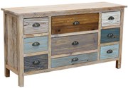 COLORWOOD - cassettiera nove cassetti in legno colorato da 130 cm