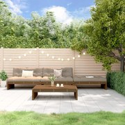 Set divani da giardino 4 pz con cuscini in legno massello miele