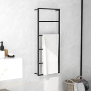 Portasciugamani Nero 45x10x115 Cm İn Acciaio /