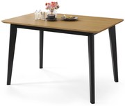ROXY Rovere Naturale/telaio nero - TAVOLO RETTANGOLARE 120x80 cm IN LEGNO PER CUCINA / SALA DA PRANZO RETRÒ