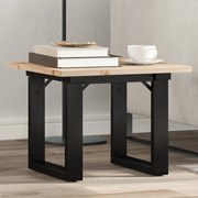 Tavolino Da Salotto Telaio A O 50x50x35cm Massello Pino E Ghisa /