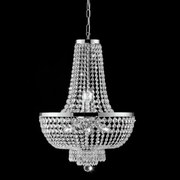 Lampadario in ferro e ottone cromato con strass 8 luci mozart