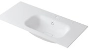 Lavabo integrale rettangolare vasca a destra L 100.5 x H 15 x P 46 cm in resina bianco