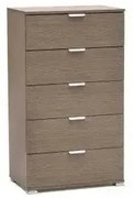 Cassettiera 5 Cassetti Rovere Grigio - Dimensioni: cm 60 x 38 x 103 h