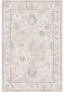 Tappeto Lotus classico astratto in viscosa azzurro, grigio, beige, L 200 x L 140 cm