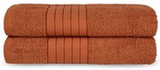 Set di 2 asciugamani in spugna di cotone color rosso mattone 70x140 cm - Good Morning