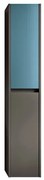 Colonna per mobile bagno Niwa 2 ante P 27 x L 30 x H 160 cm laccato opaco grigio carbone con vetro blu pacifico