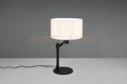 Cassio lampada da tavolo metallo nero con paralume bianco h. 48,3cm...