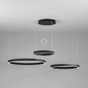 Criseide s/3d - lampadario a sospensione 3 luci nero a led dimmerab...