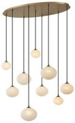 Lampada a sospensione Art Déco oro con vetro opale 9 luci - Yani