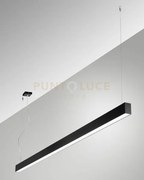 Millet sospensione nera  3000k 3380lm 23w opale on/off ip40 100cm