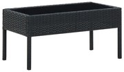 Tavolo da giardino nero 75x40x37 cm in polyrattan