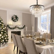 Nowodvorski Lighting Lampada a sospensione Cristal, trasparente/nero, Ø 56 cm