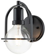 Applique Industrial Nordico Somerset Acciaio Nero 1 Luce E27 60W K Lm