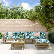 Set divani da giardino 7pz con cuscini legno impregnato di pino