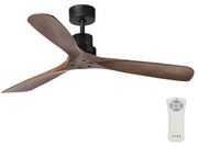 FARO 33516DC - Ventilatore da soffitto LANTAU nero/marrone d. 132cm  + telecomando