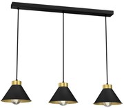 Lampadario su corda DEMET 3xE27/60W/230V nero/dorato