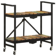 Carrello Da Cucina 87x36x81 Cm İn Legno Massello Di Recupero /