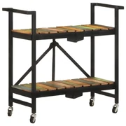 Carrello Da Cucina 87x36x81 Cm İn Legno Massello Di Recupero /