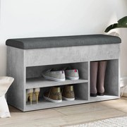 Panca per scarpe grigio cemento 82x32x45,5cm legno multistrato