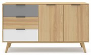 Cassettiera bassa in legno di pino in colore naturale 140x81 cm Elfa - Marckeric