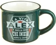 Tazzina caffè con nome Alex in gres porcellanato