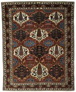 Bakhtiar Tappeto 190x150 Rosso (Iran) Annodato A Mano