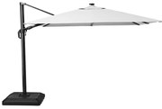 Ombrellone decentrato nero SONORA II NATERIAL L 288 x 288 cm con telo bianco
