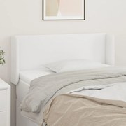 Testiera Ad Orecchio Bianca 103x16x78/88 Cm İn Similpelle /